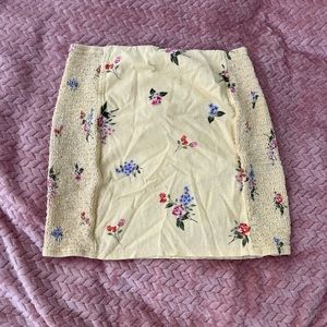 Yellow floral print skirt from forever 21